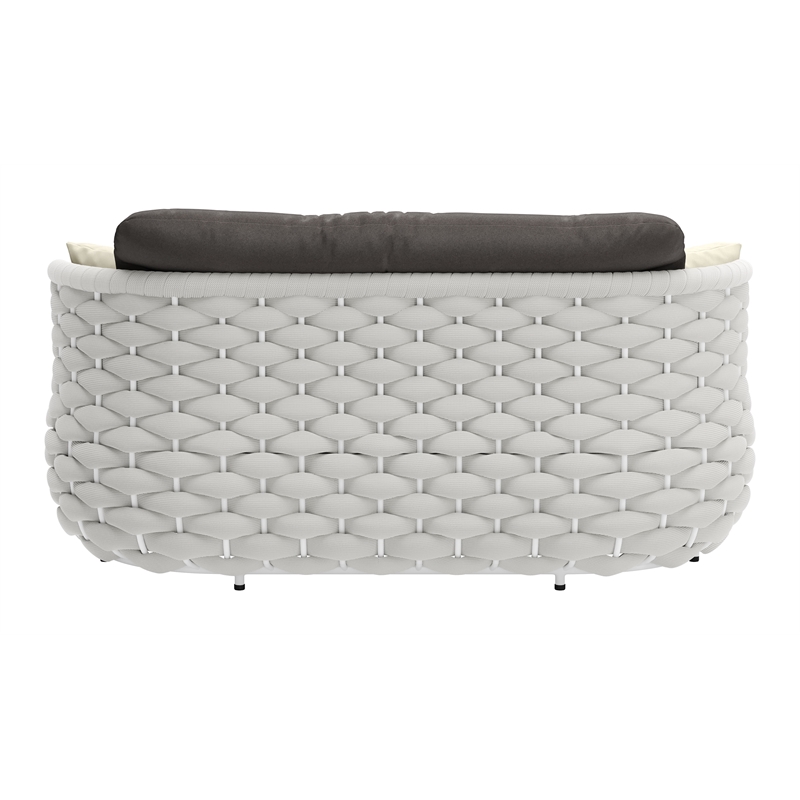 ZUO Coral Reef Powder Coated Aluminum Frame Loveseat in Gray