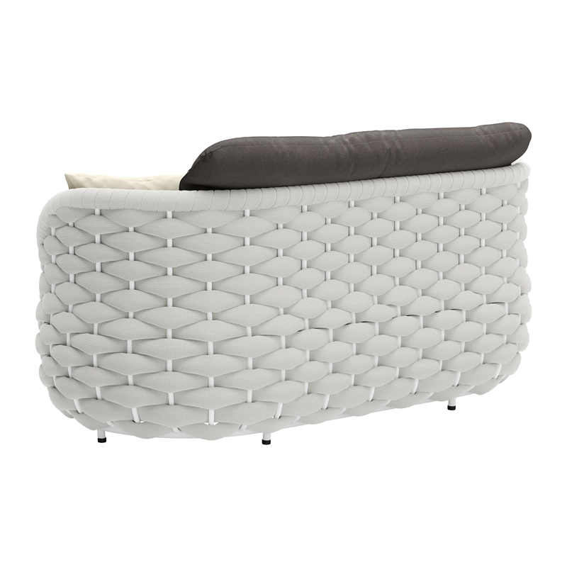ZUO Coral Reef Powder Coated Aluminum Frame Loveseat in Gray