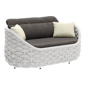 ZUO Coral Reef Powder Coated Aluminum Frame Loveseat in Gray