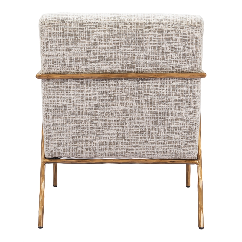 ZUO Norrebro Boucle Style Fabric Upholstered Accent Chair in Beige Frost