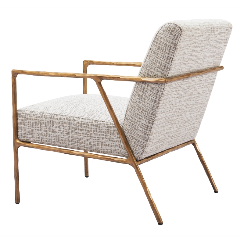 ZUO Norrebro Boucle Style Fabric Upholstered Accent Chair in Beige Frost