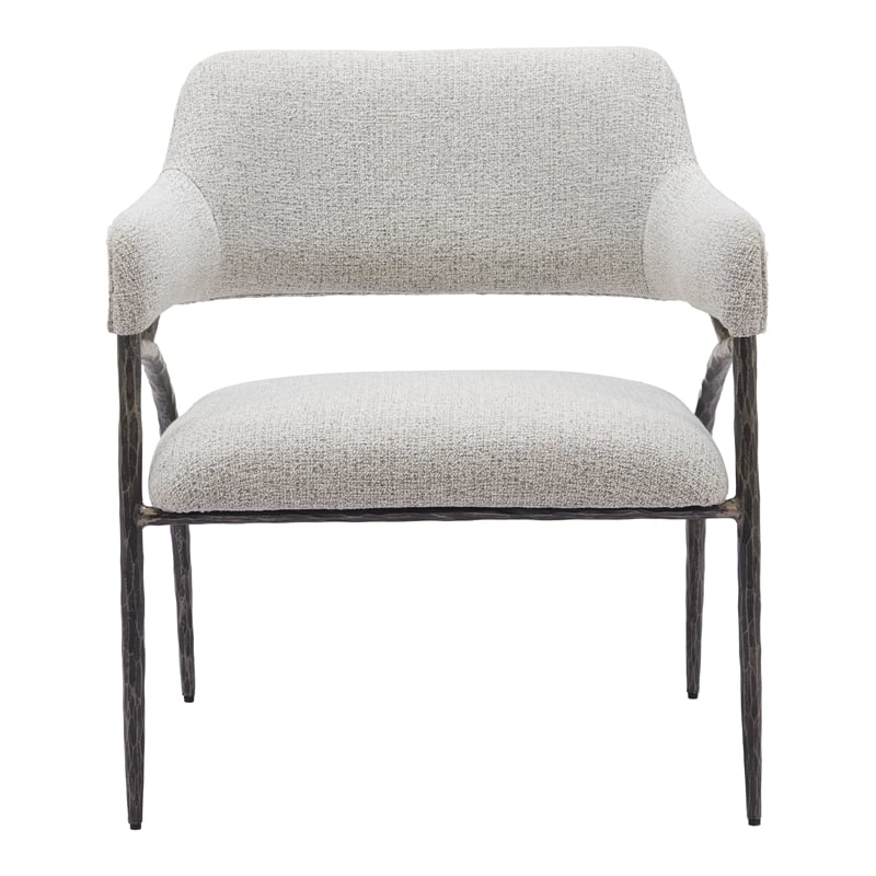 ZUO Vesterboro Boucle Style Fabric Upholstered Accent Chair in Gray