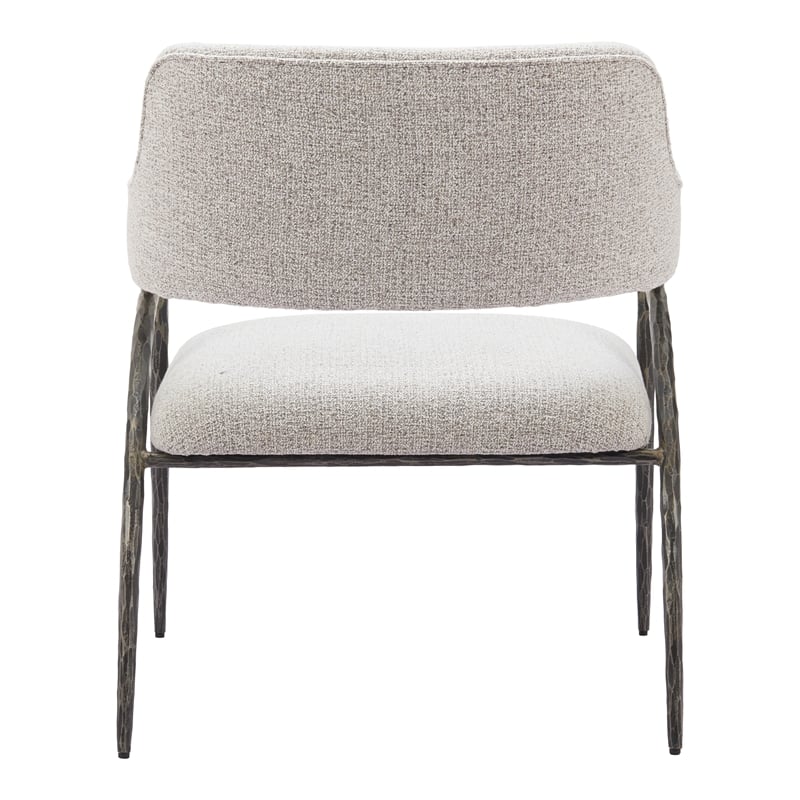 ZUO Vesterboro Boucle Style Fabric Upholstered Accent Chair in Gray