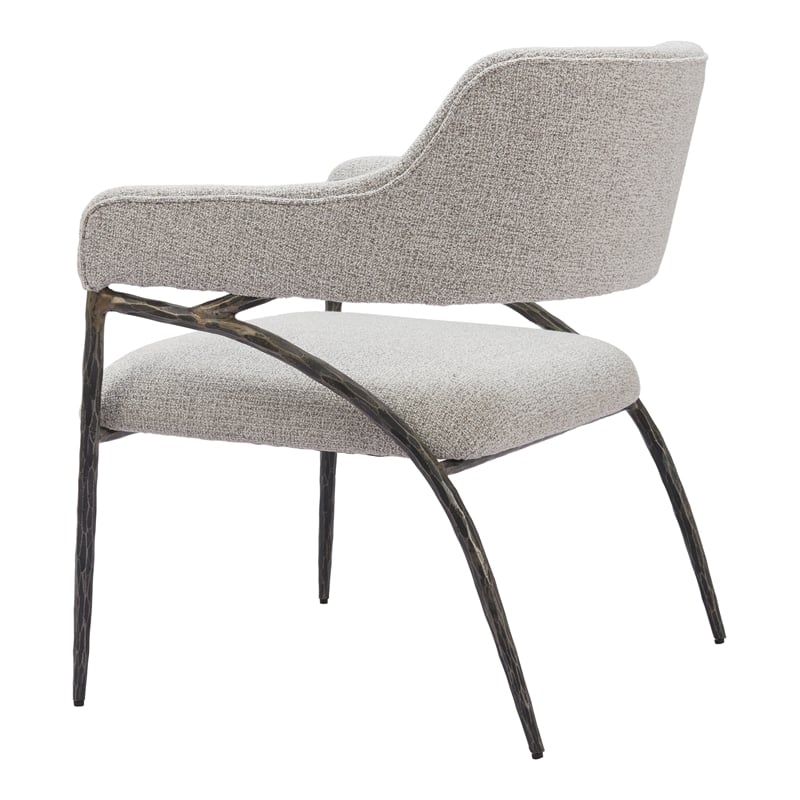 ZUO Vesterboro Boucle Style Fabric Upholstered Accent Chair in Gray