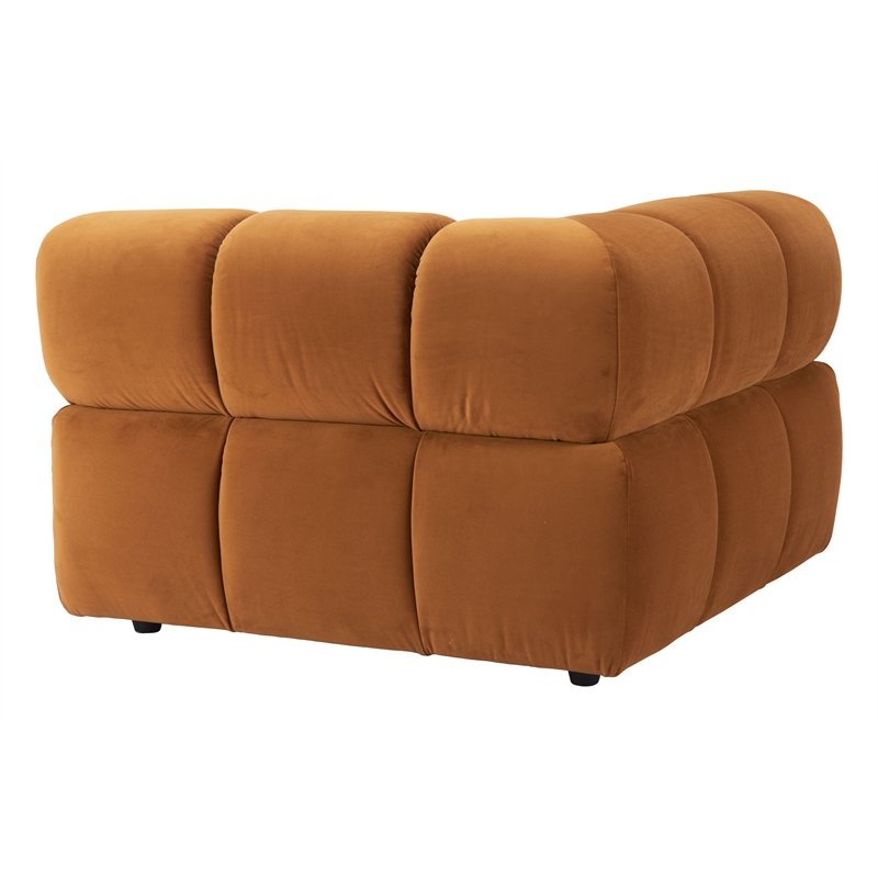 ZUO Rist Velvet Upholstered Corner Chair in Brown