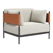 ZUO Stirbe Fabric Upholstered Armchair with Powder Coated Steel Legs in Gray