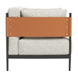 ZUO Stirbe Fabric Upholstered Armchair with Powder Coated Steel Legs in Gray