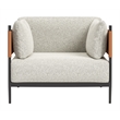ZUO Stirbe Fabric Upholstered Armchair with Powder Coated Steel Legs in Gray