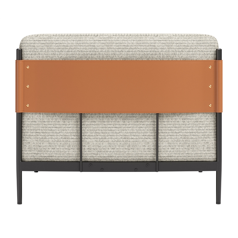 ZUO Stirbe Fabric Upholstered Armchair with Powder Coated Steel Legs in Gray