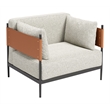 ZUO Stirbe Fabric Upholstered Armchair with Powder Coated Steel Legs in Gray