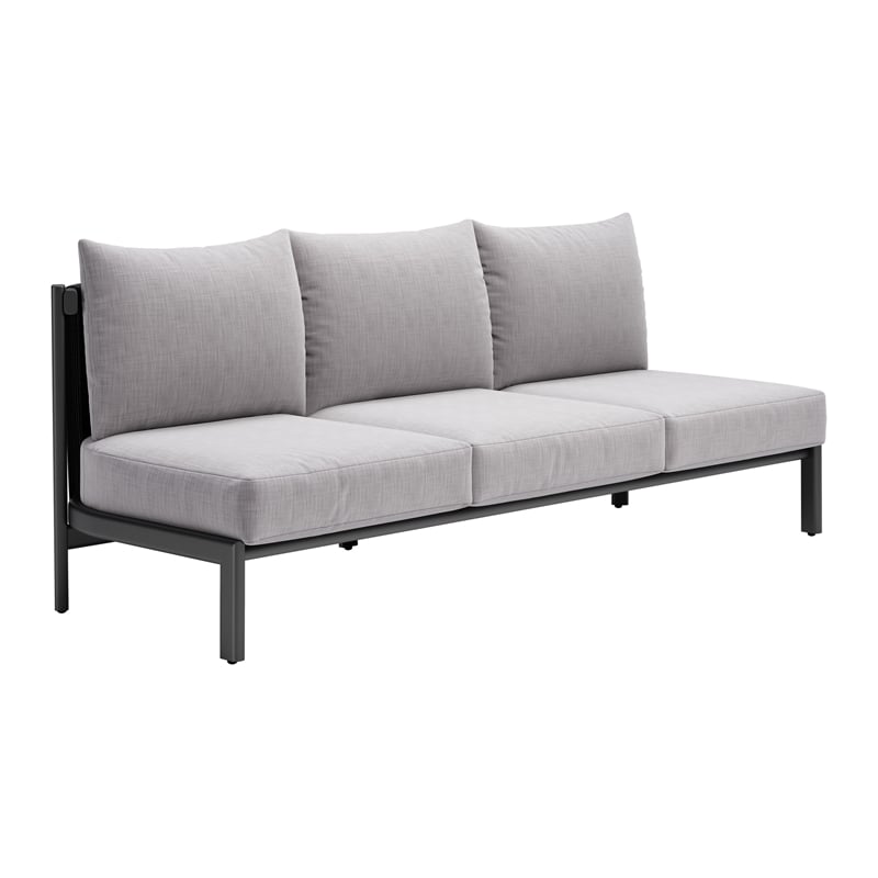 ZUO Horizon Powder Coated Aluminum Frame Sofa in Gray