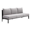ZUO Horizon Powder Coated Aluminum Frame Sofa in Gray