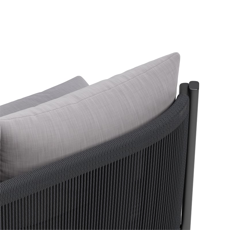 ZUO Horizon Powder Coated Aluminum Frame Sofa in Gray