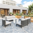 ZUO Horizon Powder Coated Aluminum Frame Sofa in Gray