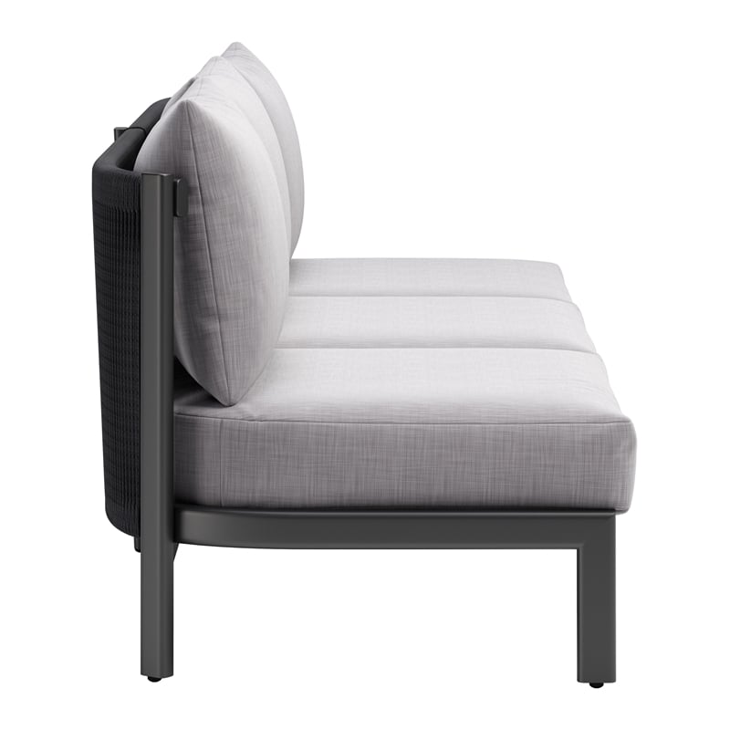 ZUO Horizon Powder Coated Aluminum Frame Sofa in Gray