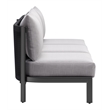 ZUO Horizon Powder Coated Aluminum Frame Sofa in Gray