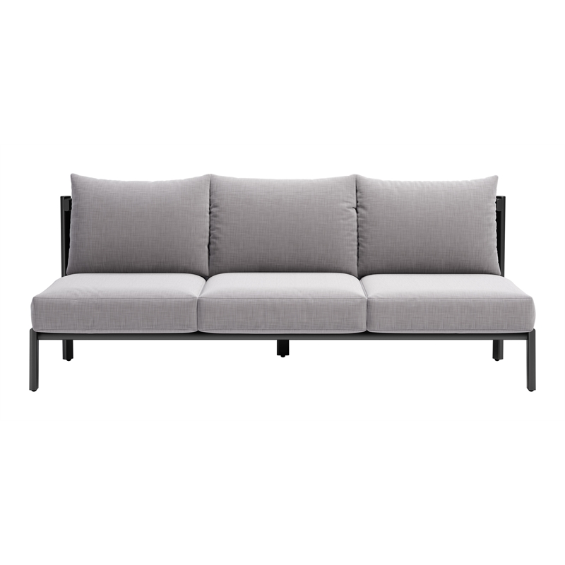 ZUO Horizon Powder Coated Aluminum Frame Sofa in Gray