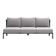 ZUO Horizon Powder Coated Aluminum Frame Sofa in Gray