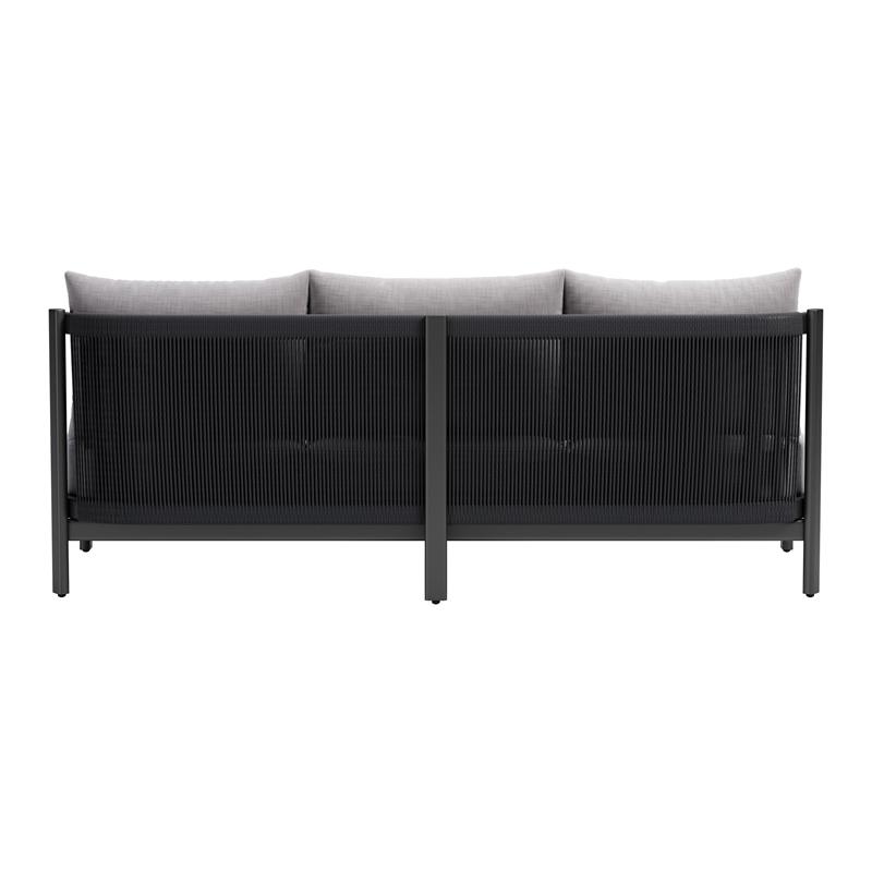 ZUO Horizon Powder Coated Aluminum Frame Sofa in Gray