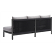 ZUO Horizon Powder Coated Aluminum Frame Sofa in Gray