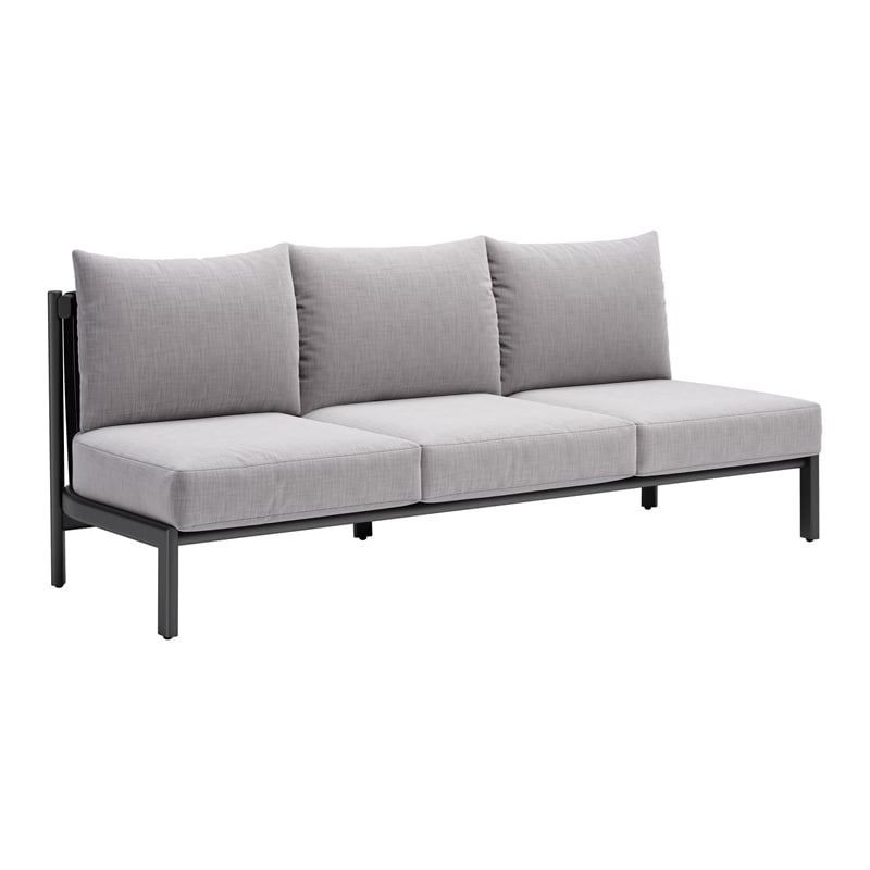 ZUO Horizon Powder Coated Aluminum Frame Sofa in Gray
