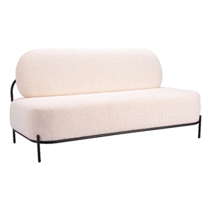 ZUO Arendal Steel Frame and Fabric Upholstered Sofa in Vanilla