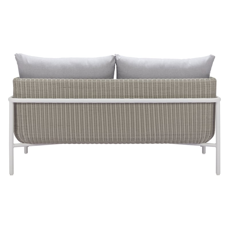 ZUO Frais Powder Coated Aluminum Frame Loveseat in Gray