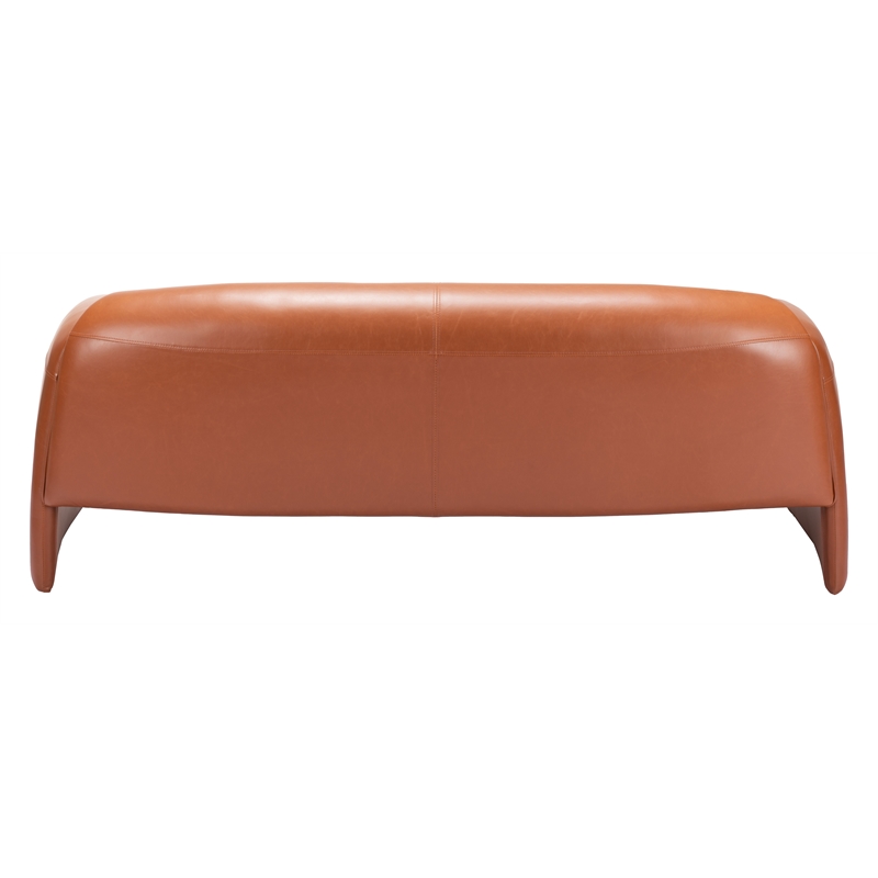 ZUO Horten Faux Leather Upholstered Sofa in Brown