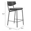 Charon Counter Stool (Set of 2) Vintage Black