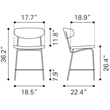 Charon Counter Stool (Set of 2) Vintage Brown