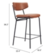 Charon Counter Stool (Set of 2) Vintage Brown