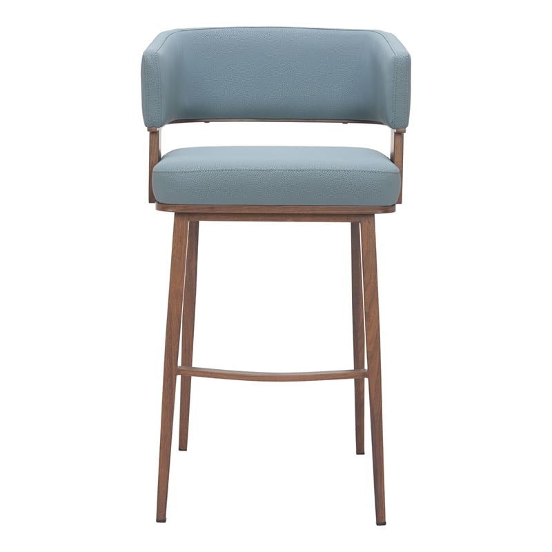 Poise Barstool Azure Gray & Walnut