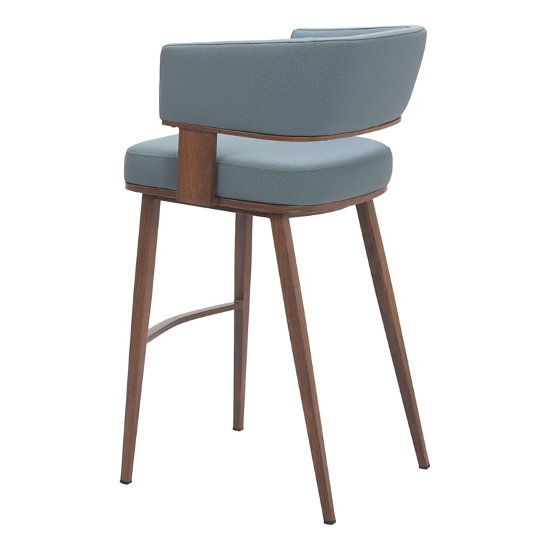 Poise Barstool Azure Gray & Walnut