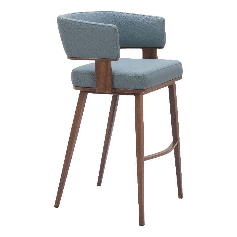 Poise Barstool Azure Gray & Walnut