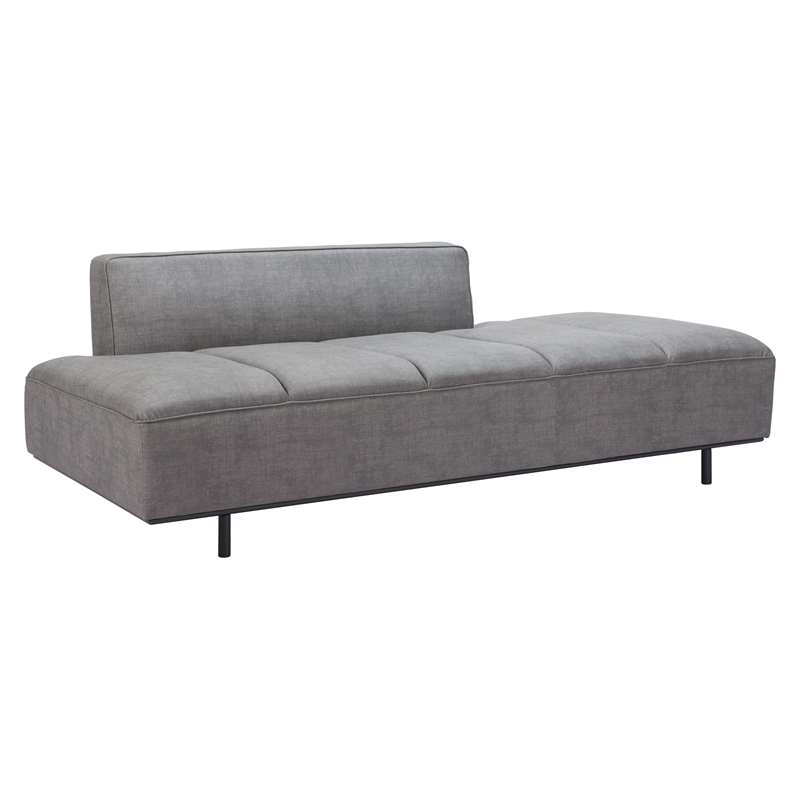 ZUO Confection Faux Leather Upholstered Sofa in Gray
