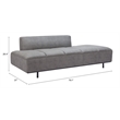 ZUO Confection Faux Leather Upholstered Sofa in Gray