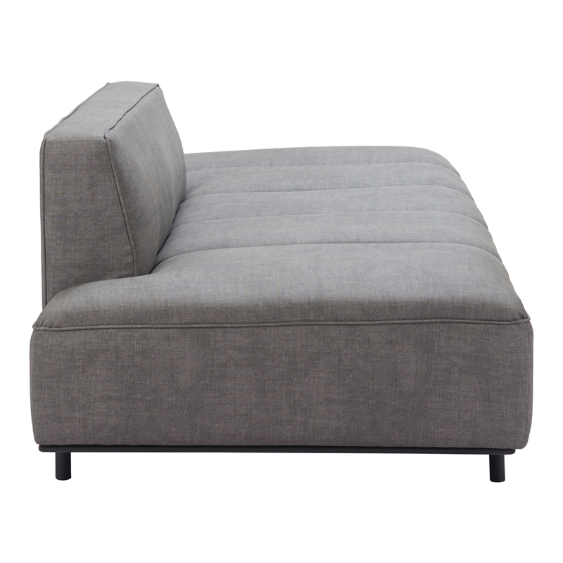 ZUO Confection Faux Leather Upholstered Sofa in Gray