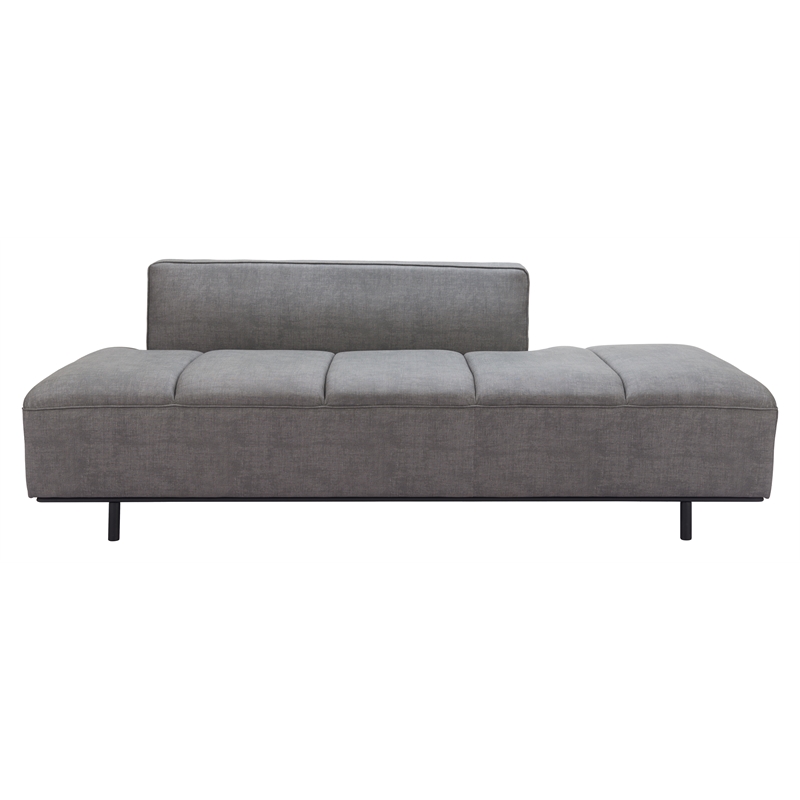ZUO Confection Faux Leather Upholstered Sofa in Gray