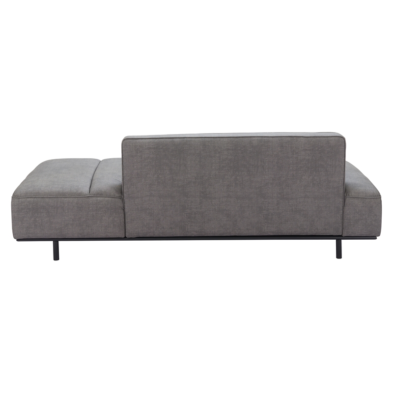 ZUO Confection Faux Leather Upholstered Sofa in Gray