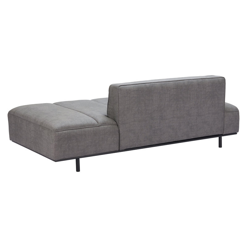ZUO Confection Faux Leather Upholstered Sofa in Gray