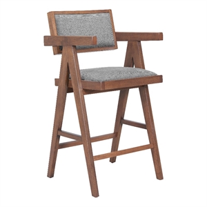 Delhi Counter Stool (Set of 2) Gray & Walnut