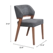 Sunobu Dining Chair (Set of 2) Azure Gray & Walnut