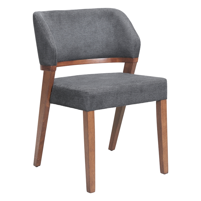 Sunobu Dining Chair (Set of 2) Azure Gray & Walnut