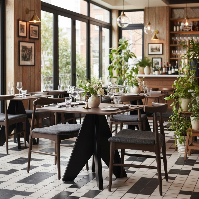 Tuzka Dining Chair (Set of 2) Gray & Espresso