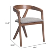 Cairo Dining Chair Dove Gray & Walnut