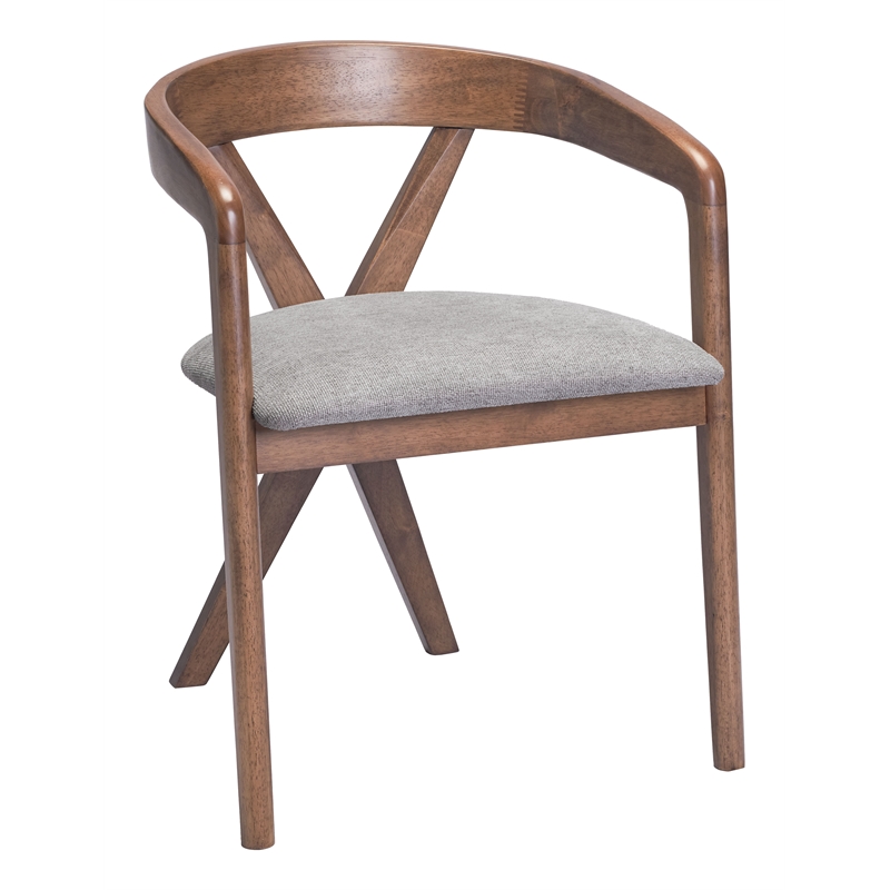 Cairo Dining Chair Dove Gray & Walnut