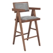 Delhi Barstool (Set of 2) Gray & Walnut