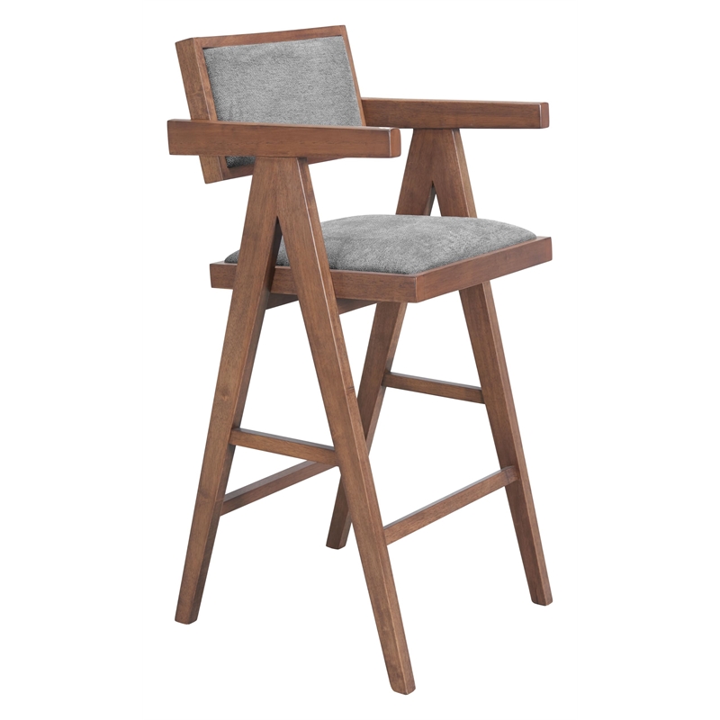 Delhi Barstool (Set of 2) Gray & Walnut
