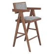 Delhi Barstool (Set of 2) Gray & Walnut