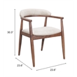 Goka Dining Chair Beige & Walnut